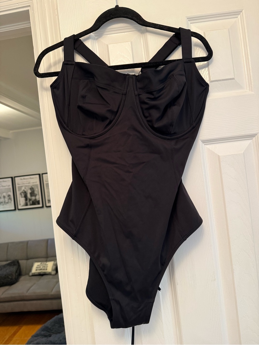 ta3 Supportive Black Underwire One-Piece Swimsuit